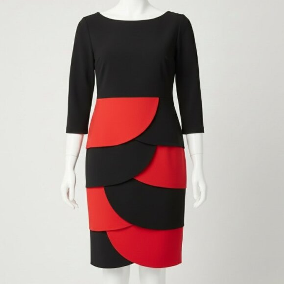 NWT Cartise Black & Red Tiered Cocktail Dress — Made in Canada — Size 6 - Picture 5 of 16